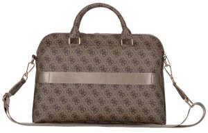 Bag Guess 4G Zipper Pocket Triangle Logo 15" brown 7