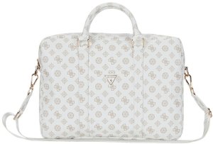 Bag Guess 4G Peony Front Pocket Zipper Triangle Logo 16" white 1