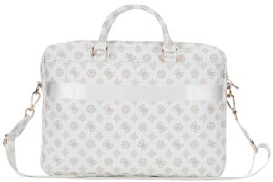Bag Guess 4G Peony Front Pocket Zipper Triangle Logo 16" white 7