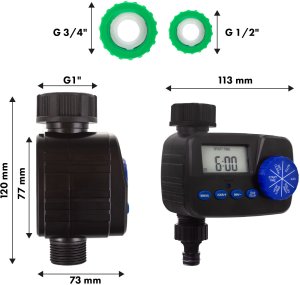 GreenBlue Elektroniczny sterownik nawadniania programator zasilanie 2x1,5V AA GB390 8