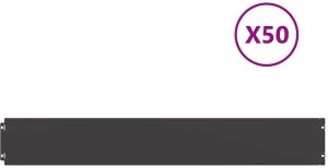 vidaXL Obrzeża trawnikowe 50 szt. Czarne Stal walcowana na zimno 2