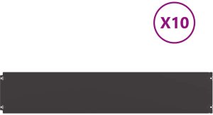 vidaXL Obrzeża trawnikowe 10 szt. Czarne Stal walcowana na zimno 2