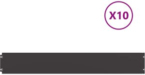 vidaXL Obrzeża trawnikowe 10 szt. Czarne Stal walcowana na zimno 2