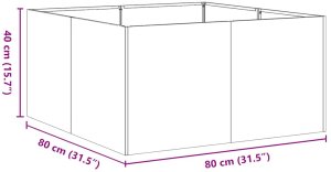 vidaXL Doniczka Czarna 80x80x40 cm Stal cold rolled 9