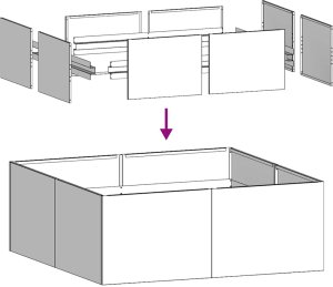 vidaXL Doniczka Biała 80x80x30 cm Stalowa 6