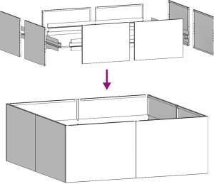 vidaXL Doniczka 80x80x30 cm Stal nierdzewna 6