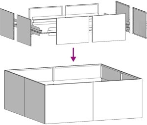vidaXL Doniczka 100x100x30 cm Stal nierdzewna 6