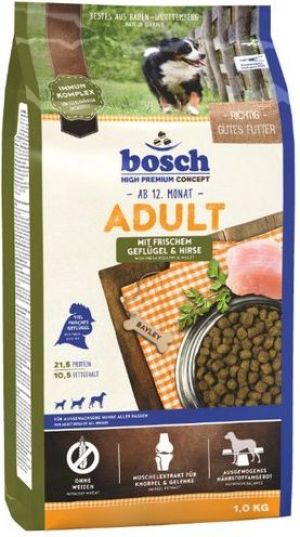 Bosch Tiernahrung Adult 1kg Dla Psów Dorosłych Drób/proso 1