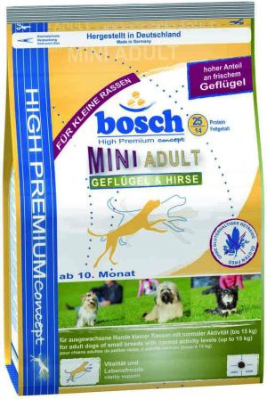 Bosch Tiernahrung Adult Mini 3kg Dla Małych Ras Drób/proso 1