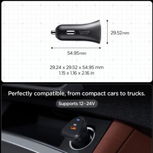 Ładowarka samochodowa Spigen Essential EV301 1-port USB-C Car Charger 30W Black 7