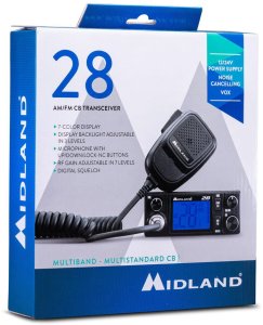 Radio CB Midland 28 AM/FM/ASQ/VOX 12/24V 4W 4