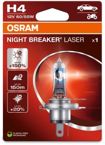 CAR LIGHT 60/55W 12V P43T 10XBLI1 H4 1