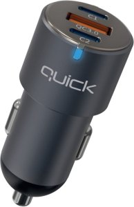Quick QC-420 Car Charger with USB / 2x USB-C 60W 1