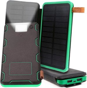Powerbank 20000mAh Solarny Turystyczny 2xUSB Mocny Podwójny Latarka   Kabel 1