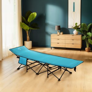 Łóżko turystyczne NILS CAMP NC2701 składane polowe niebieskie Oxford 600D 3