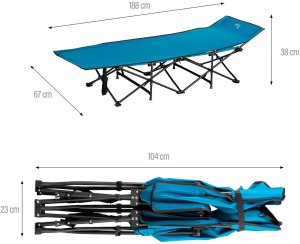 Łóżko turystyczne NILS CAMP NC2701 składane polowe niebieskie Oxford 600D 4