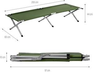Łóżko turystyczne NILS CAMP NC2756 składane campingowe zielony Oxford 4