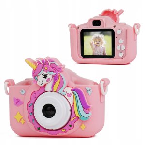 Aparat Cyfrowy 48MP Kamera 1080p dla Dziecka 5x Gry MP3 XREC X2 / Jednorożec Różowy 3