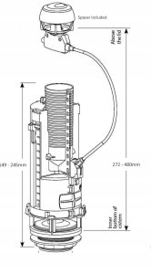 SIAMP Zawór spustowy uniwersalny OPTIMA 50, 3/6l, linka 5