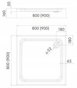 Brodzik SCHEDPOL Brodzik EKO* 2.0 90x90 kwadrat 5