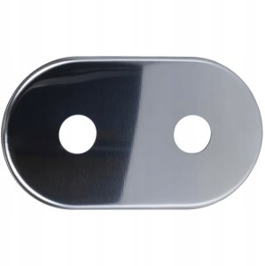 Rozeta maskująca płaska podwójna stal nierdzewna do zaworów o rozstawie 50 mm. Średnica otworów    16 mm – Fi16 (S) 2