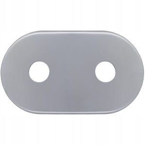 Rozeta maskująca płaska podwójna stal nierdzewna do zaworów o rozstawie 50 mm. Średnica otworów    16 mm – Fi16 (S) 3