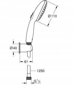 Słuchawka prysznicowa Grohe Tempesta 110 shower rail set 2 sprays 2