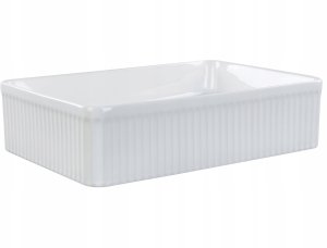 Umywalka Beliani Umywalka nablatowa ceramiczna 50 x 34 cm biała GELDO 4