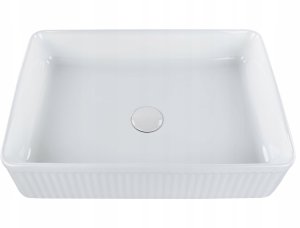Umywalka Beliani Umywalka nablatowa ceramiczna 50 x 34 cm biała GELDO 5