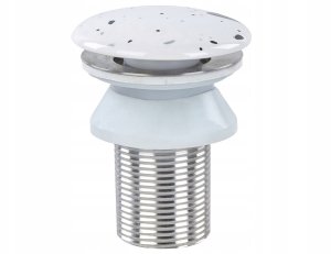 Umywalka Beliani Umywalka nablatowa ceramiczna ⌀ 40 cm biała z efektem lastryko NULES 6