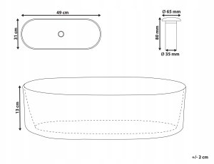 Umywalka Beliani Umywalka nablatowa ceramiczna 49 x 31 cm czarna GELDO 2
