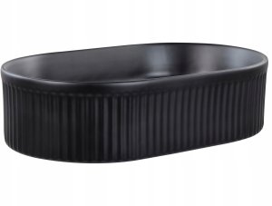 Umywalka Beliani Umywalka nablatowa ceramiczna 49 x 31 cm czarna GELDO 3