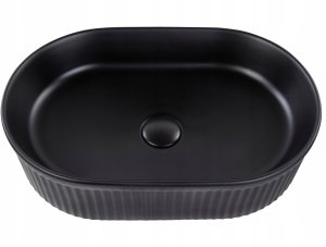 Umywalka Beliani Umywalka nablatowa ceramiczna 49 x 31 cm czarna GELDO 4