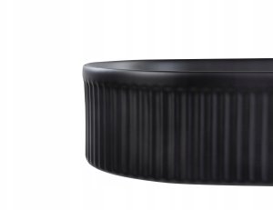 Umywalka Beliani Umywalka nablatowa ceramiczna 49 x 31 cm czarna GELDO 5