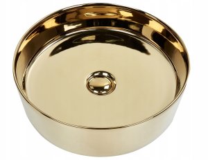 Umywalka Beliani Umywalka nablatowa ceramiczna ⌀ 40 cm złota TEBAR 4