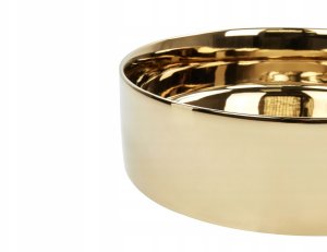 Umywalka Beliani Umywalka nablatowa ceramiczna ⌀ 40 cm złota TEBAR 5