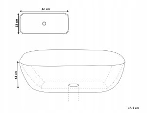Umywalka Beliani Umywalka nablatowa 46 x 33 cm biała XERT 3