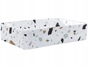 Umywalka Beliani Umywalka nablatowa ceramiczna 51 x 34 cm biała z efektem lastryko NULES 4