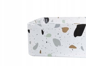 Umywalka Beliani Umywalka nablatowa ceramiczna 51 x 34 cm biała z efektem lastryko NULES 6