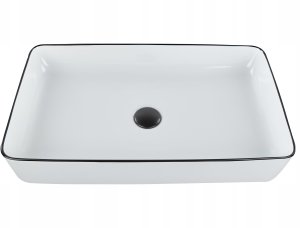 Umywalka Beliani Umywalka nablatowa 61 x 35 cm biała XERT 5