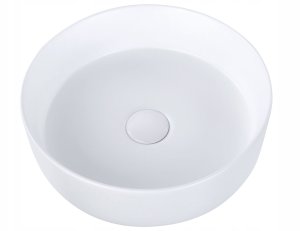 Umywalka Beliani Umywalka nablatowa ceramiczna ⌀ 36 cm złamana biel CALIG 4