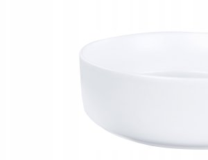 Umywalka Beliani Umywalka nablatowa ceramiczna ⌀ 36 cm złamana biel CALIG 5