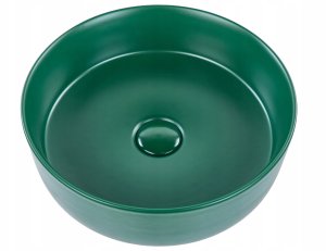 Umywalka Beliani Umywalka nablatowa ceramiczna ⌀ 37 cm zielona GUDAR 4