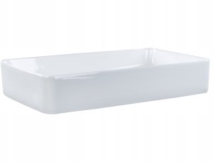 Umywalka Beliani Umywalka nablatowa 61 x 35 cm biała ULUA 4