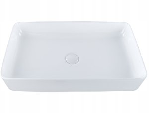 Umywalka Beliani Umywalka nablatowa 61 x 35 cm biała ULUA 5