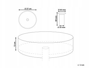 Umywalka Beliani Umywalka nablatowa ceramiczna efekt granitu ⌀ 37 cm szara GUDAR 3