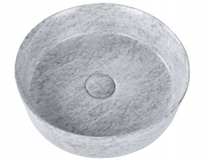 Umywalka Beliani Umywalka nablatowa ceramiczna efekt granitu ⌀ 37 cm szara GUDAR 4