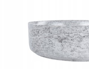 Umywalka Beliani Umywalka nablatowa ceramiczna efekt granitu ⌀ 37 cm szara GUDAR 5