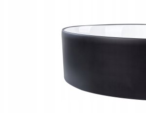 Umywalka Beliani Umywalka nablatowa ceramiczna ⌀ 40 cm biała z czarnym TEBAR 5