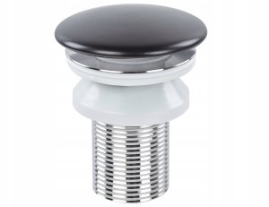 Umywalka Beliani Umywalka nablatowa ceramiczna ⌀ 40 cm biała z czarnym TEBAR 6